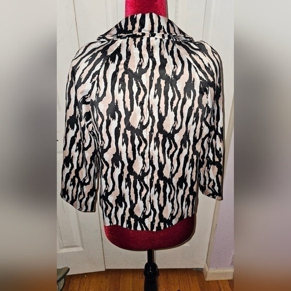 Vertigo Paris Lined Blazer Coat Size M Zebra Pink/black/white Crop Swing Jacket - Picture 2 of 4